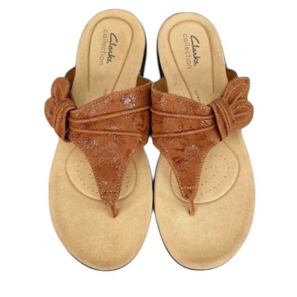 Clarks Shoes - Clarks 12 W Women's Brown Slide Sandals